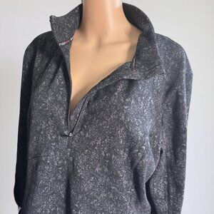 Spyder Active Women's Sweater Black Fleece Quarter Zip Printed Pullover XXL
